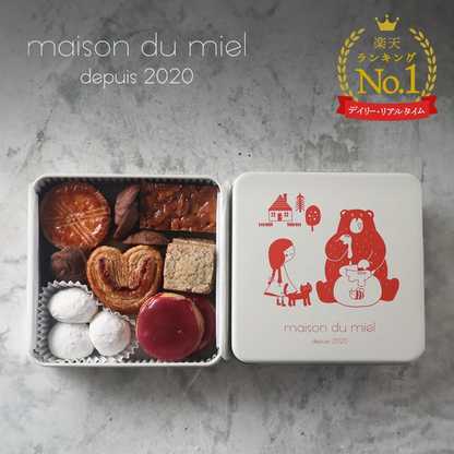 ミエルの赤いクッキー缶